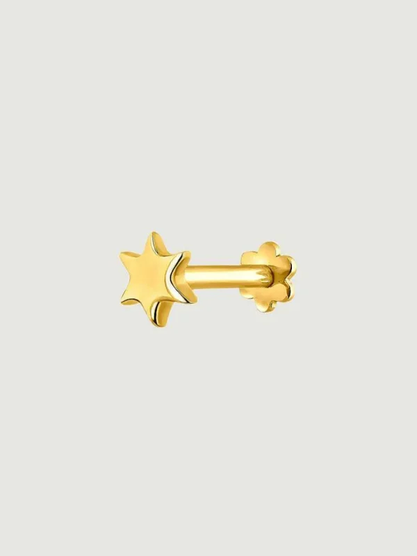 Piercings De Oro-Aristocrazy Piercing De Oro Amarillo De 18K Con Forma De Estrella