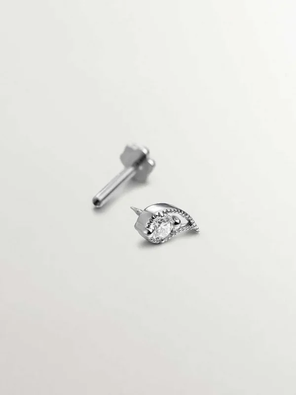 Piercings Con Diamantes-Aristocrazy Piercing De Oro Blanco De 18K Con Diamantes Y Forma De Gota