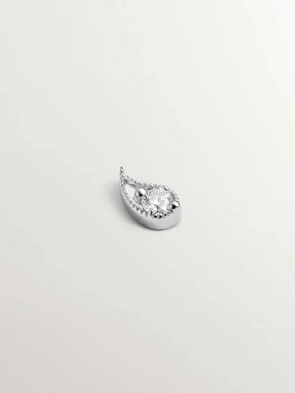 Piercings Con Diamantes-Aristocrazy Piercing De Oro Blanco De 18K Con Diamantes Y Forma De Gota