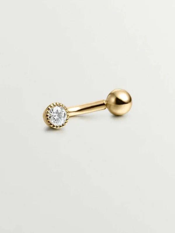 Piercings Con Diamantes-Aristocrazy Piercing Rook De Oro Amarillo De 18K Con Diamante