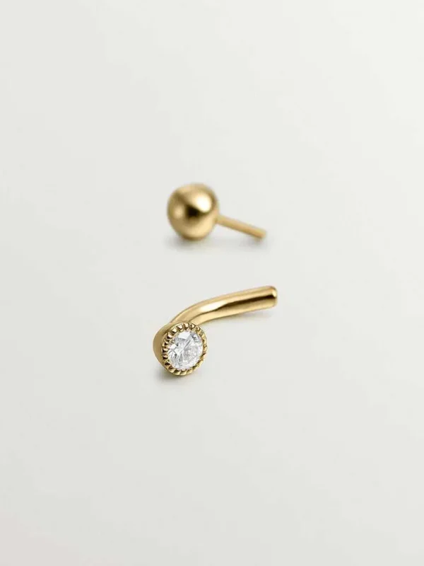 Piercings Con Diamantes-Aristocrazy Piercing Rook De Oro Amarillo De 18K Con Diamante