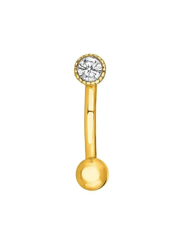 Piercings Con Diamantes-Aristocrazy Piercing Rook De Oro Amarillo De 18K Con Diamante