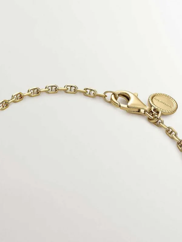 Pulseras De Plata-Aristocrazy Pulsera De Eslabones De Plata 925 Banada En Oro Amarillo De 18K