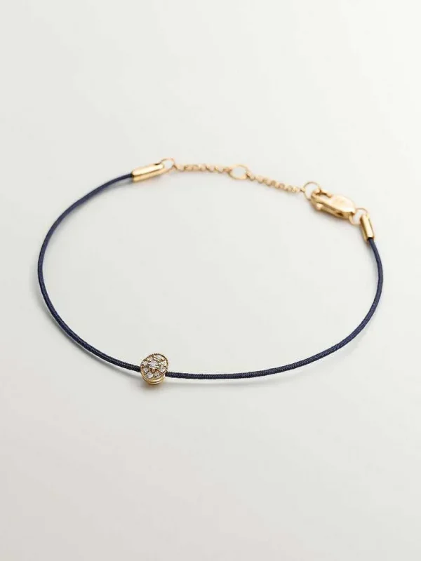 Pulseras Con Diamantes-Aristocrazy Pulsera De Hilo Y Oro Amarillo De 18K Con Diamantes