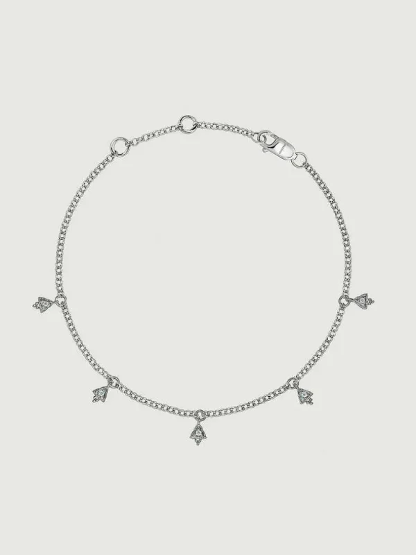 Pulseras Con Diamantes-Aristocrazy Pulsera De Oro Blanco De 9K Con Diamantes 0,025 Cts