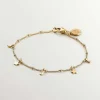 Pulseras De Plata-Aristocrazy Pulsera De Plata 925 Banada En Oro Amarillo De 18K Con Lunas Y Estrellas