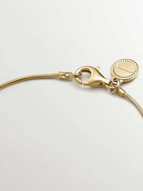 Pulseras De Plata-Aristocrazy Pulsera De Plata 925 Banada En Oro Amarillo De 18K De Eslabones Barbado Con Motivo Geometrico