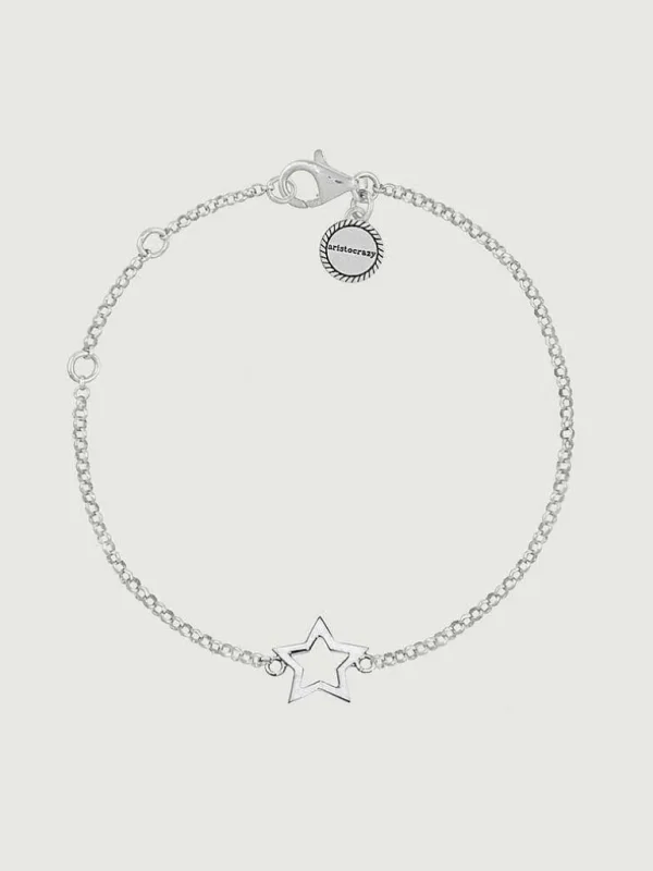 Pulseras De Plata-Aristocrazy Pulsera De Plata 925 Con Forma De Estrella