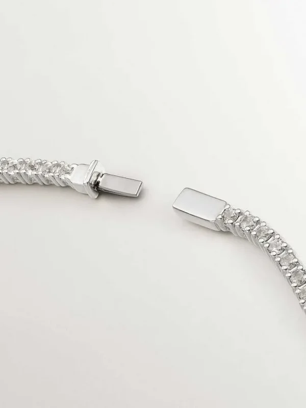 Brazaletes Y Pulseras Rígidas-Aristocrazy Pulsera De Plata 925 Con Topacios Blancos